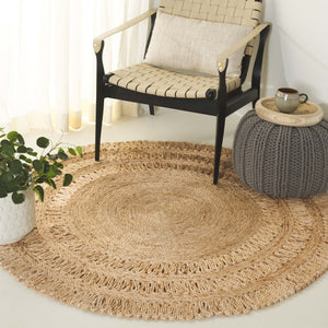 Safavieh Natural Jute Area Rug - Hand-woven Round Design From India, Perfect For Any Home Decor Style Natural Jute Nf604a-5r