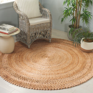 Safavieh Natural Jute Area Rug - Hand-woven Round Design From India, Perfect For Any Home Decor Style Natural Jute Nf604a-6r