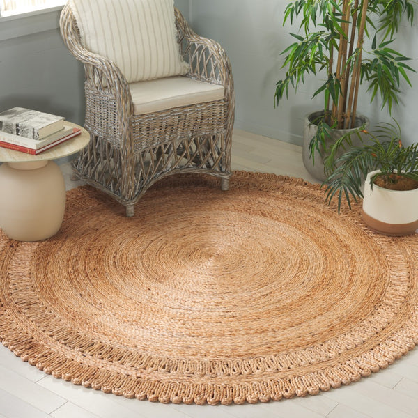 Safavieh Natural Jute Area Rug – Handwoven Elegance From India To Enhance Your Living Space With Charm Natural Jute Nf604a-3r