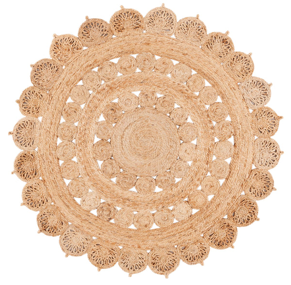 Safavieh Natural Jute Round Area Rug - Hand Woven Artistry, Earthy Elegance, And Sustainable Home Décor Natural Jute Nf605a-5r