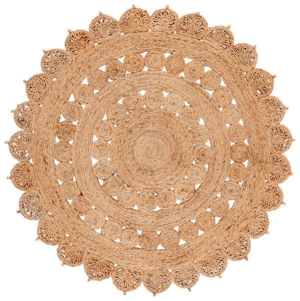 Safavieh Natural Jute Round Area Rug - Hand Woven Artistry, Earthy Elegance, And Sustainable Home Décor Natural Jute Nf605a-6r