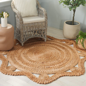 Safavieh Natural Hand Woven Jute Round Area Rug - Eco-friendly, Elegant Design For Stylish Home Decor Natural Jute Nf606a-6r