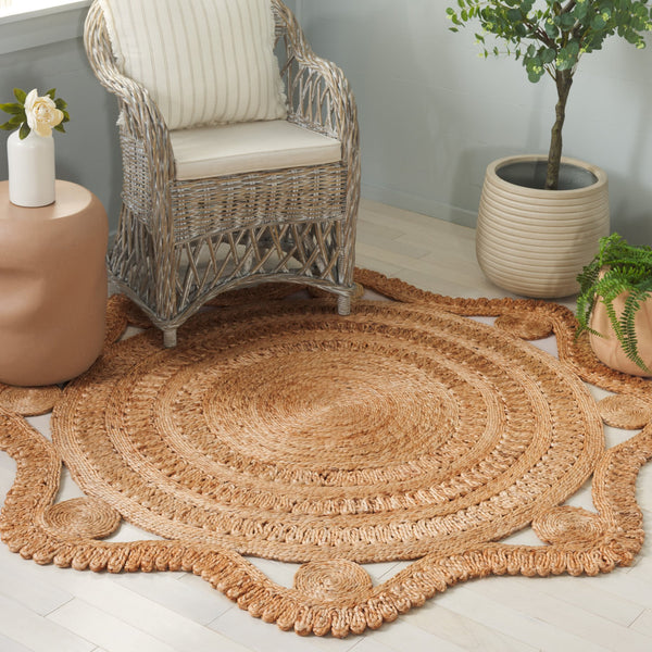 Safavieh Natural Hand Woven Jute Round Area Rug - Eco-friendly, Elegant Design For Stylish Home Decor Natural Jute Nf606a-6r
