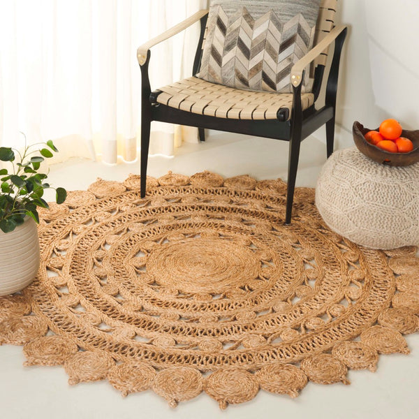 Safavieh Natural Fiber Area Rug - Hand Woven Jute For Cozy Elegance & Versatile Home Decor Enhancement Natural Jute Nf607a-4r