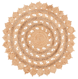 Safavieh Natural Round Jute Area Rug - Handwoven, Earthy Elegance Enhances Any Room's Aesthetic Charm Natural Jute Nf607a-5r