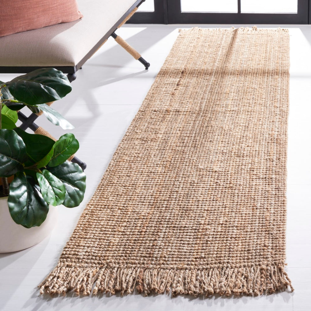 Safavieh Natural Fiber Area Rug With Hand Woven Jute, Chic Fringe Border For Sustainable Home Decor Style Natural Jute Nf809a-222