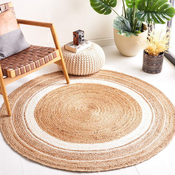 Safavieh Natural Fiber 812a Jute Area Rug - Elegant Natural Look, Perfect For Home Décor & Comfort Natural ,Ivory Jute Nf812a-4r