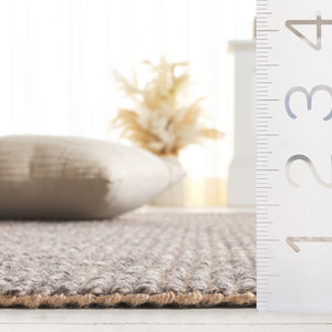 Safavieh Natural Fiber 842h Charcoal With Fringes Charcoal 60% Wool & 40% Jute Nf842h-5