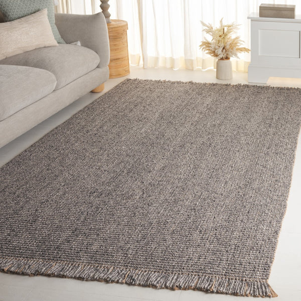 Safavieh Natural Fiber 842h Charcoal With Fringes Charcoal 60% Wool & 40% Jute Nf842h-5
