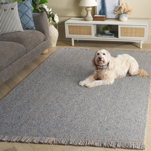 Safavieh Natural Fiber 842n Navy With Fringes Navy 60% Wool & 40% Jute Nf842n-5