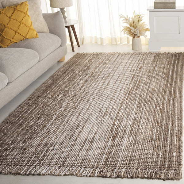 Safavieh Natural Fiber Area Rug - Elegant Jute Craftsmanship For Timeless Style And Comfort In Any Room Ivory ,Grey Jute Nf843f-28