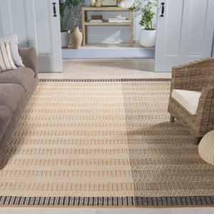 Safavieh Natural Hand Woven Area Rug – Timeless Jute & Cotton Blend For Elegant Home Décor And Comfort Natural ,Charcoal Jute And Cotton Nf852h-6