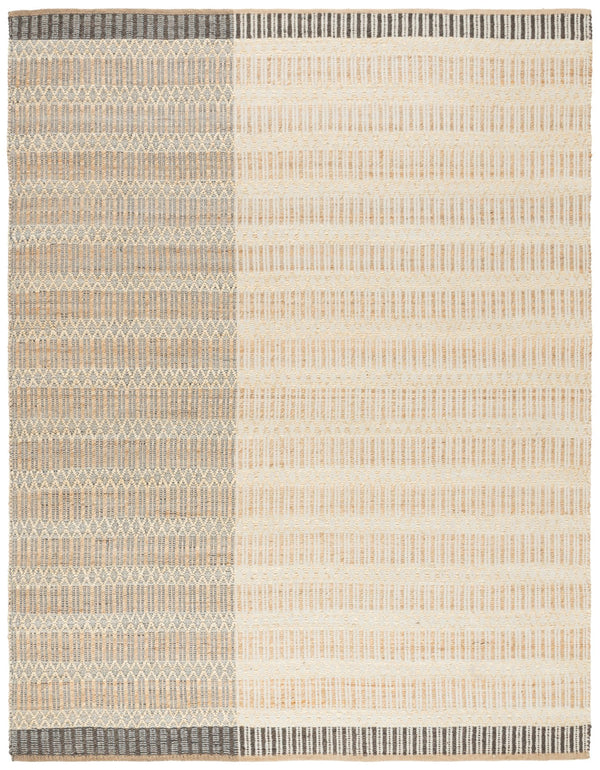 Safavieh Natural Hand Woven Area Rug – Timeless Jute & Cotton Blend For Elegant Home Décor And Comfort Natural ,Charcoal Jute And Cotton Nf852h-6