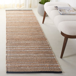 Safavieh Natural Fiber Handcrafted Area Rug In Earthy Hues - Durable Jute & Cotton For Timeless Elegance Light Brown ,Beige 80% Jute,20% Cotton Nf863c-5