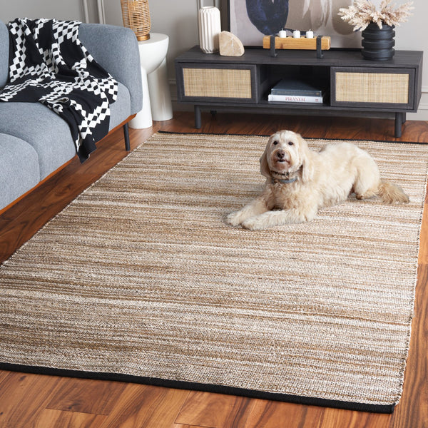 Safavieh Natural Fiber Area Rug – Elegant Flat Weave Design From India, Perfect For Modern And Classic Spaces Natural ,Grey 80% Jute,20% Cotton Nf864f-6sq