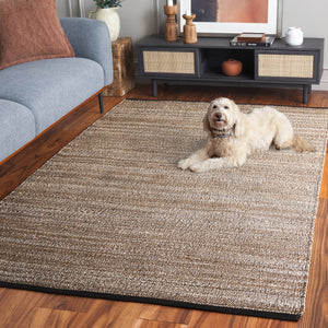 Safavieh Natural Fiber Area Rug In Elegant Taupe With Timeless Striped Pattern For Stylish Home Decor Taupe ,Bleach 80% Jute,20% Cotton Nf865e-6