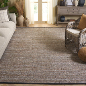 Safavieh Natural Fiber Area Rug In Elegant Taupe With Timeless Striped Pattern For Stylish Home Decor Taupe ,Bleach 80% Jute,20% Cotton Nf865e-6