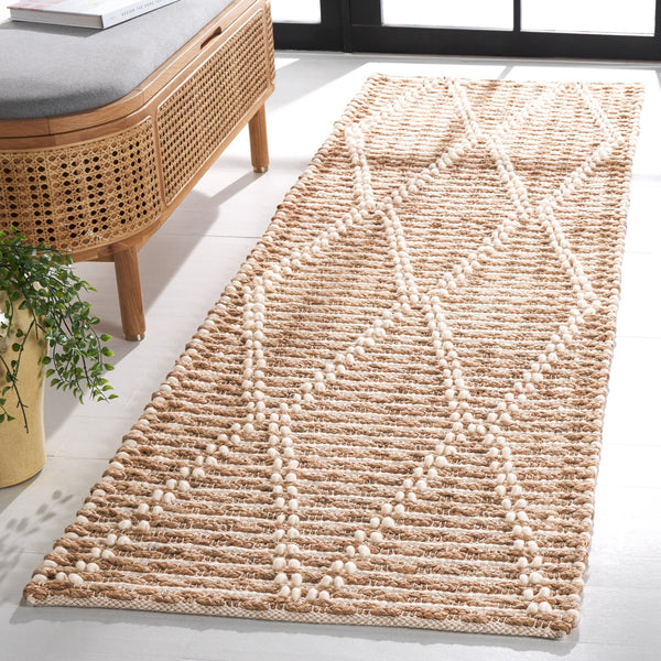 Safavieh Natural Fiber 877a Eco-friendly Jute And Cotton Rug For Stylish Home Decor And Comfort Natural ,Ivory 85% Jute,15% Cotton Nf877a-5
