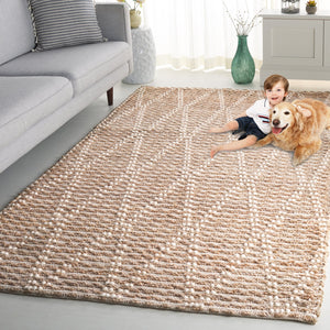 Safavieh Natural Fiber 877a Eco-friendly Jute And Cotton Rug For Stylish Home Decor And Comfort Natural ,Ivory 85% Jute,15% Cotton Nf877a-5