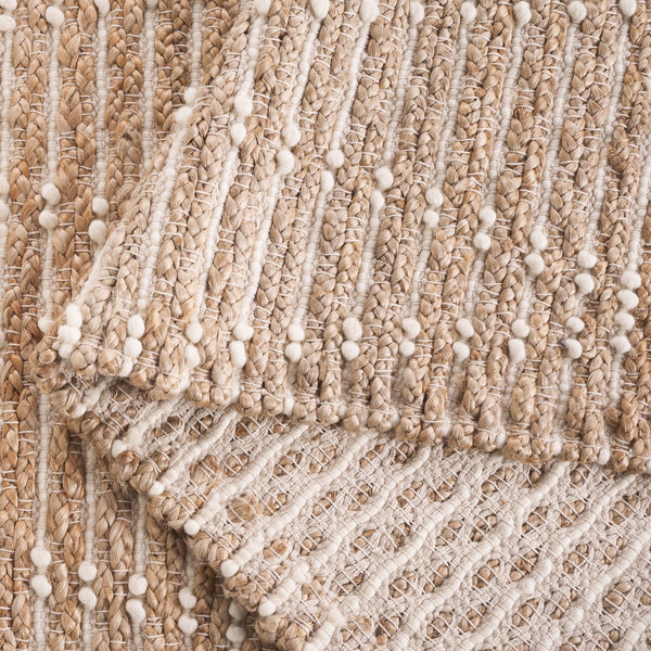 Safavieh Natural Fiber 877a Eco-friendly Jute And Cotton Rug For Stylish Home Decor And Comfort Natural ,Ivory 85% Jute,15% Cotton Nf877a-5