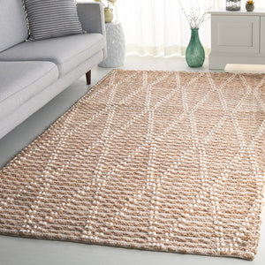 Safavieh Natural Fiber 877a Eco-friendly Jute And Cotton Rug For Stylish Home Decor And Comfort Natural ,Ivory 85% Jute,15% Cotton Nf877a-5