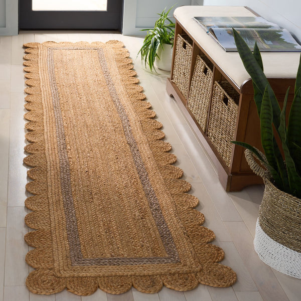 Safavieh Natural Handwoven Jute Area Rug In Subtle Grey Tones — Low-Profile Coastal Texture For Entryways 3'-0" x 5'-0" NF896F-3