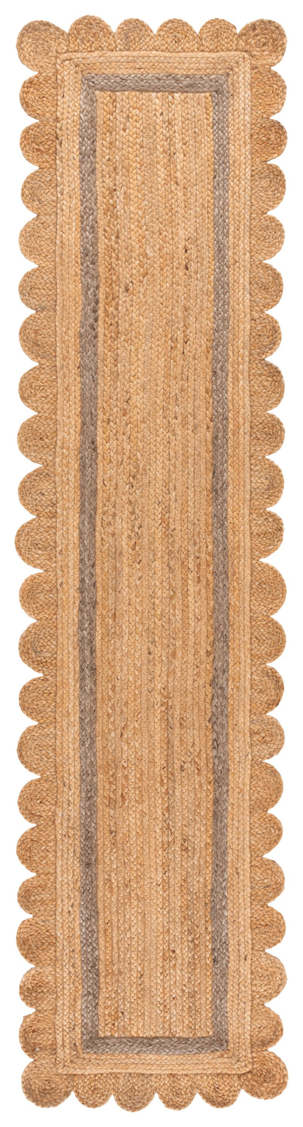 Safavieh Natural Handwoven Jute Area Rug In Subtle Grey Tones — Low-Profile Coastal Texture For Entryways 3'-0" x 5'-0" NF896F-3