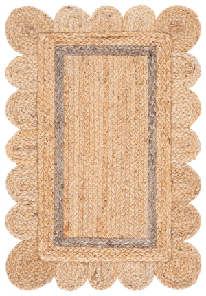 Safavieh Natural Handwoven Jute Area Rug In Subtle Grey Tones — Low-Profile Coastal Texture For Entryways 3'-0" x 5'-0" NF896F-3
