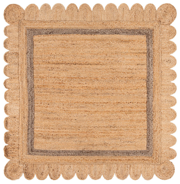 Safavieh Natural Handwoven Jute Area Rug In Subtle Grey Tones — Low-Profile Coastal Texture For Entryways 3'-0" x 5'-0" NF896F-3