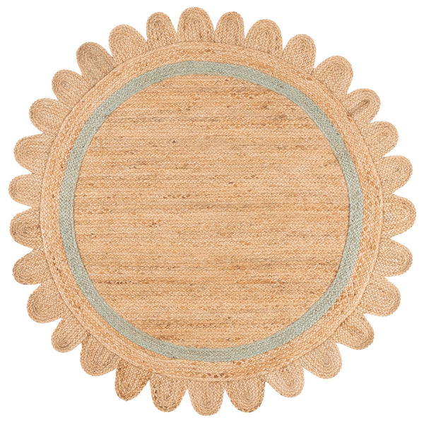 Safavieh Natural Handwoven Jute Runner In Light Blue Accents For Hallways, Coastal Minimalist Elegance 2'-3" x 9'-0" NF896L-29