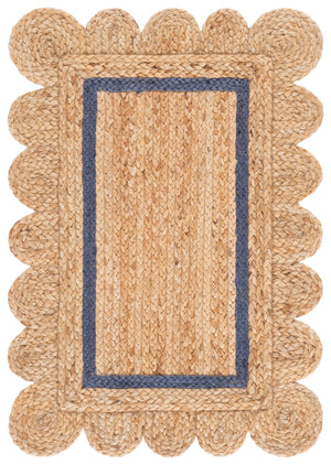 Safavieh Natural Hand-Woven Jute Rug In Soothing Blue & Natural Tones — Coastal Texture, Low-Profile Durability 9'-0" x 12'-0" NF896M-9