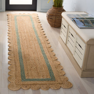 Safavieh Natural Hand-Woven Jute Rug Light Green — Coastal Minimalist Low-Profile Accent For Entryway Hallway 3'-0" x 5'-0" NF896W-3