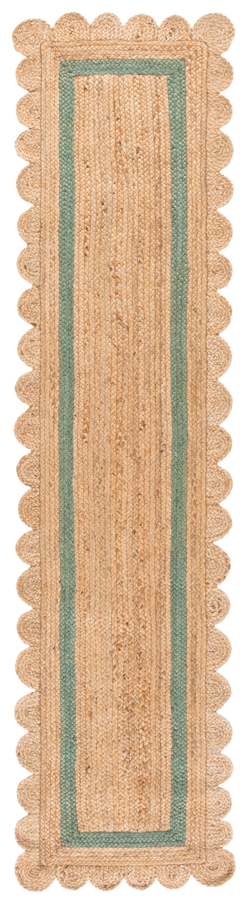 Safavieh Natural Handwoven Jute Area Rug In Light Green And Natural Tones — Coastal Texture, Low-Profile Durability 4'-0" x 6'-0" NF896W-4