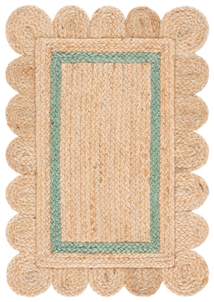 Safavieh Natural Handwoven Jute Runner In Soft Natural & Light Green — Low-Profile Coastal Texture For Hallways 2'-3" x 9'-0" NF896W-29