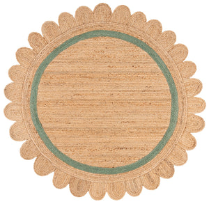 Safavieh Natural Handwoven Jute Runner In Soft Natural & Light Green — Low-Profile Coastal Texture For Hallways 2'-3" x 9'-0" NF896W-29
