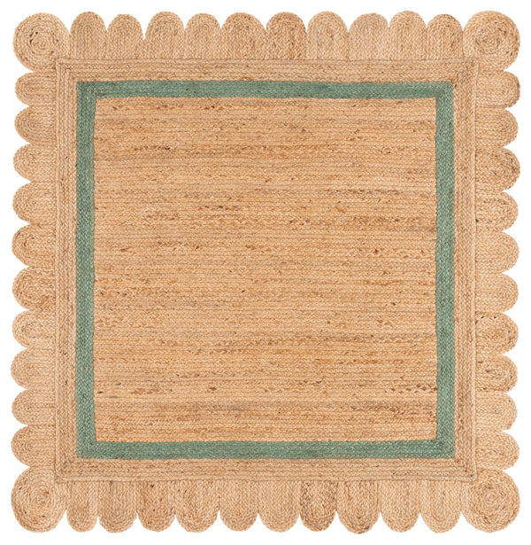 Safavieh Natural Handwoven Jute Runner In Soft Natural & Light Green — Low-Profile Coastal Texture For Hallways 2'-3" x 9'-0" NF896W-29