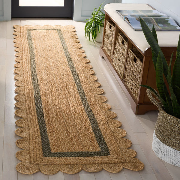 Safavieh Natural Handwoven Jute Area Rug In Olive Tone — Low-Profile Coastal Texture For Modern Homes 8'-0" x 10'-0" NF896X-8