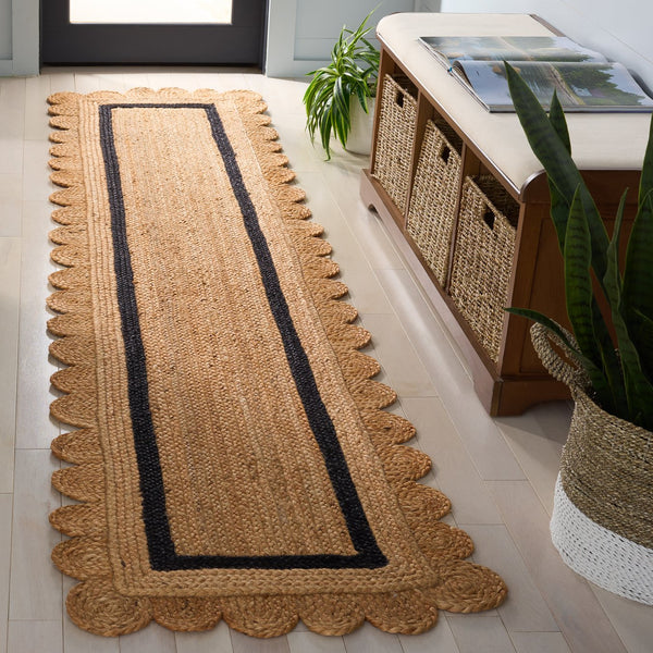 Safavieh Natural Hand‑Woven Jute Runner In Natural Black — Coastal Minimalist Texture, Durable Low-Profile Rug 2'-3" x 9'-0" NF896Z-29