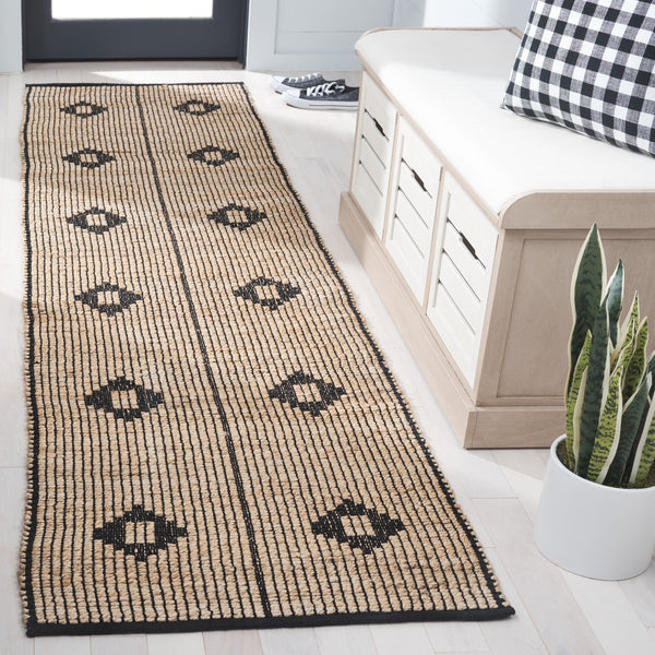 Safavieh Natural Fiber 898z Stylish Jute Pile Rug - Elegant Addition For Home Décor And Comfort Natural ,Black Jute Pile Nf898z-6
