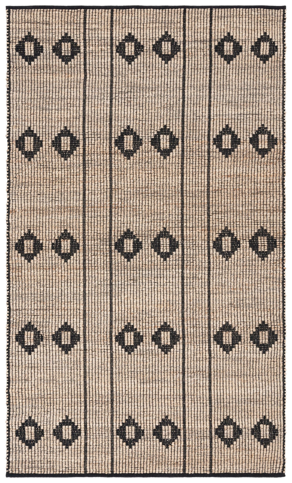 Safavieh Natural Fiber 898z Stylish Jute Pile Rug - Elegant Addition For Home Décor And Comfort Natural ,Black Jute Pile Nf898z-6