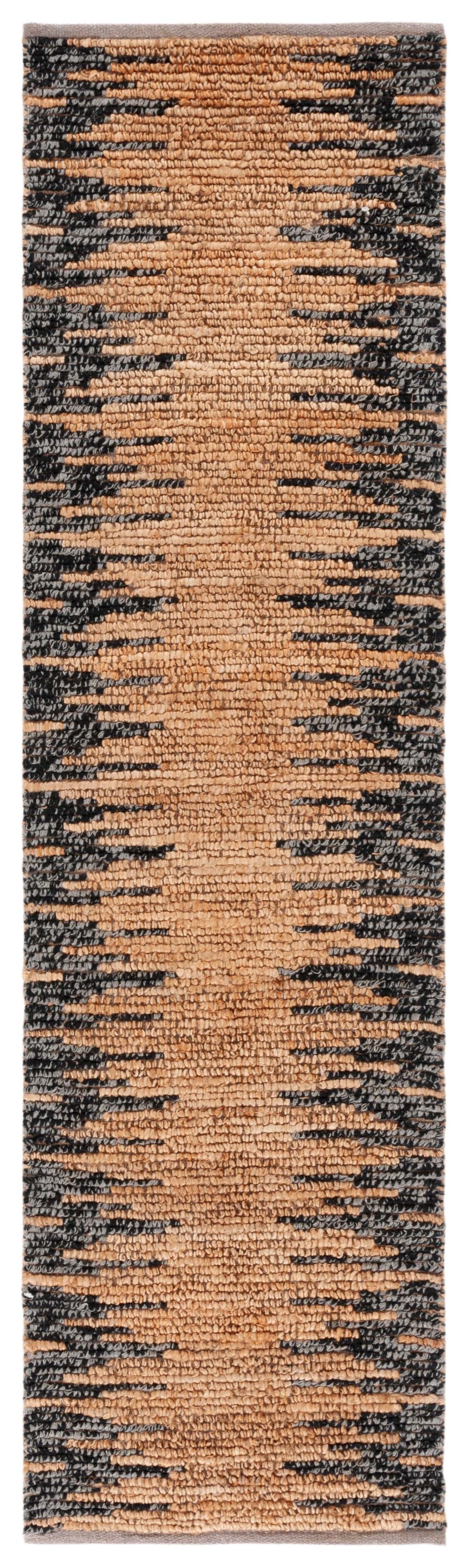 Safavieh Natural Fiber 953 Hand Woven Natural Fiber Rug Natural / Black 2'-3" x 8'