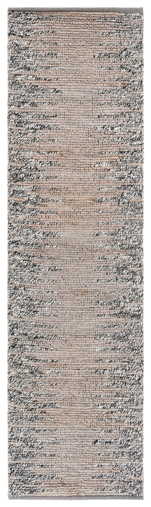 Safavieh Natural Fiber 953 Hand Woven Natural Fiber Rug Grey / Black 2'-3" x 8'