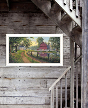 English Elm "the Road Home" Kim Norlien Framed Landscape Print White Gallery Wall Art B06787745