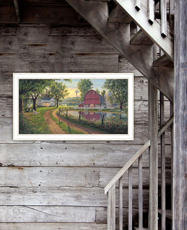 English Elm "the Road Home" Kim Norlien Framed Landscape Print White Gallery Wall Art B06787745