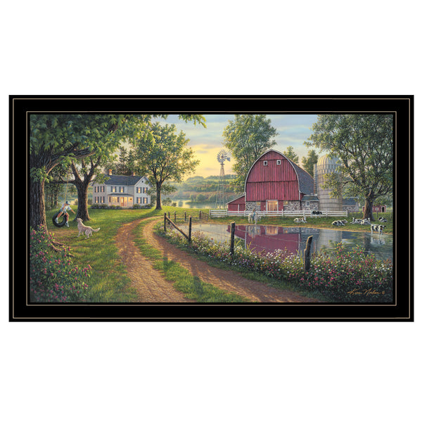 English Elm Trendy Decor 4u Pastoral Landscape Wood Framed Canvas Print for Farmhouse Living Rooms B06787747