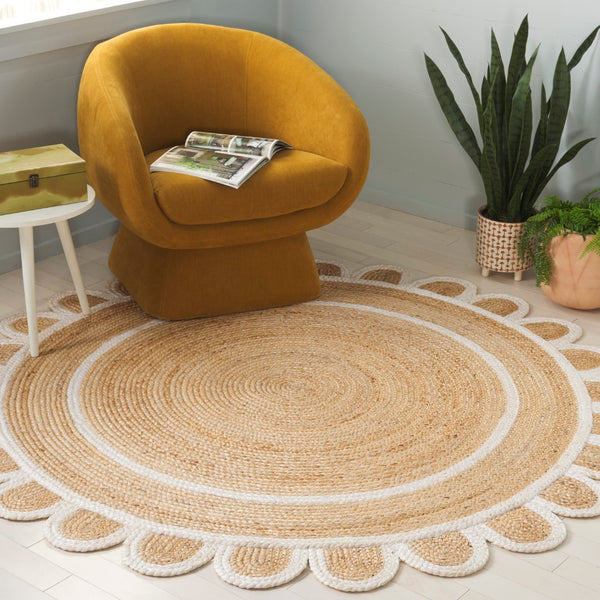 Safavieh Natural Handwoven Jute Area Rug - 3x5 Foot Ivory Charm For Rustic Home Decor Elegance Natural ,Ivory Jute Nfb125a-5