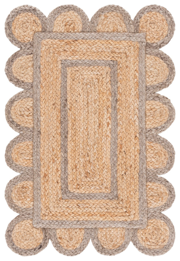 Safavieh Natural Handwoven Jute Area Rug - 3x5 Foot Ivory Charm For Rustic Home Decor Elegance Natural ,Grey Jute Nfb125f-3