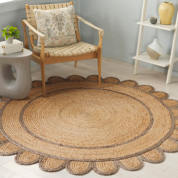 Safavieh Natural Handwoven Jute Area Rug - 3x5 Foot Ivory Charm For Rustic Home Decor Elegance Natural ,Grey Jute Nfb125f-3