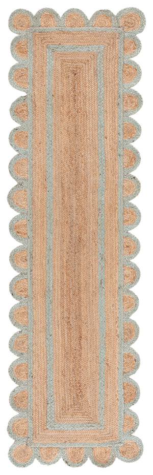 Safavieh Natural Hand‑Woven Jute Area Rug In Soft Natural & Light Blue — Coastal Texture, Durable Low Profile 6'-0" x 9'-0" NFB125K-6
