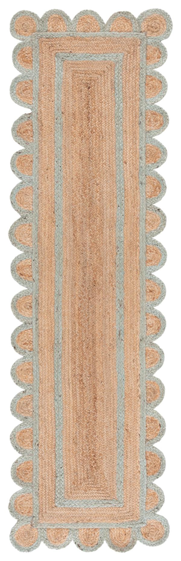 Safavieh Natural Hand‑Woven Jute Area Rug In Soft Natural & Light Blue — Coastal Texture, Durable Low Profile 6'-0" x 9'-0" NFB125K-6